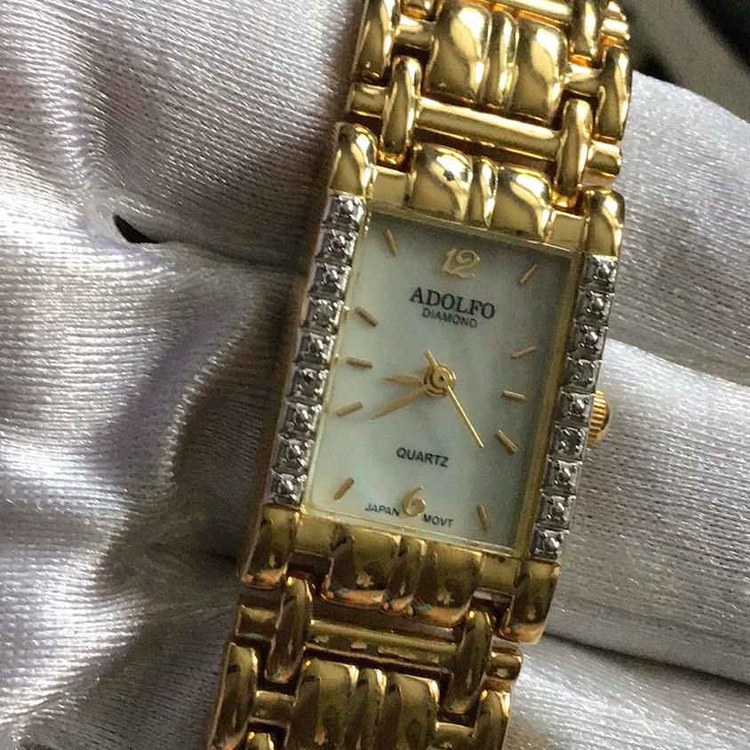 Adolfo Ladies Diamond Gold Wristwatch
